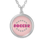 Futebol no rosa com bolas de futebol colares personalizados
