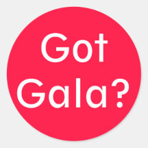 Gala obtida? adesivo em formato redondo