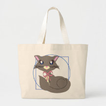 Gatinho enevoado Circ & saco quadrado Bolsas De Lona