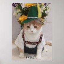 Gato alemão engraçado de KATZE/CAT Poster
