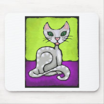 gato da menina mouse pads