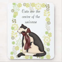 Gato do gatinho com imagem das flores mouse pad