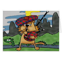 Gato em Scotland Cartão