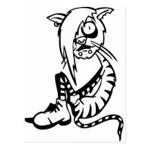 Gato engraçado cartao postal