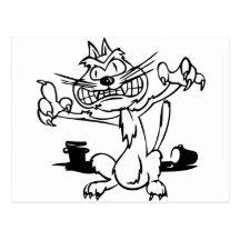 Gato engraçado cartoes postais