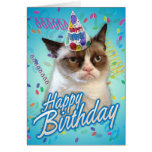 Gato mal-humorado do feliz aniversario postais