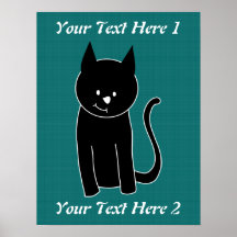 Gato preto bonito posters