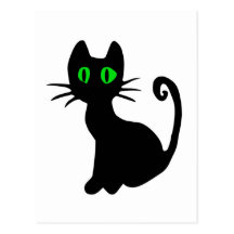 Gato preto cartoes postais