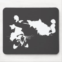 Gato preto e branco Mousepad