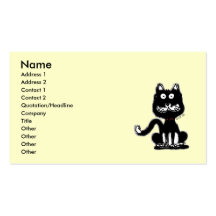Gato preto engraçado cartões de visitas