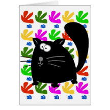 Gato preto Matisse Cartão