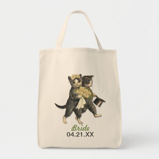 Gatos do casamento bolsa de lona