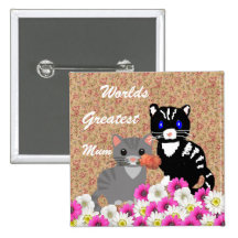 Gatos do dia das mães botons