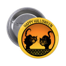 Gatos pretos do Dia das Bruxas Botons
