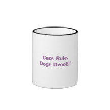 Gatos regra, Drool dos cães!!! Caneca