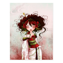 Geisha papoila cartao postal