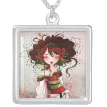 Geisha papoila pingente