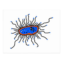 Germe azul dos desenhos animados cartao postal
