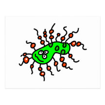 Germe verde dos desenhos animados cartões postais