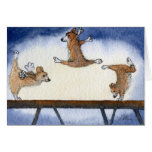 Ginástica artística do cão do Corgi de Galês Cartoes