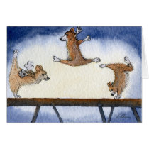 Ginástica artística do cão do Corgi de Galês postais