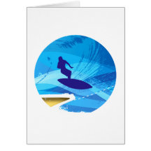 Ginete de onda surfer cartões