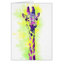 Girafa 2 da aguarela cartao