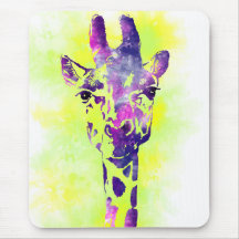Girafa 2 da aguarela mouse pads