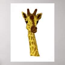 Girafa em um fundo branco impressão
