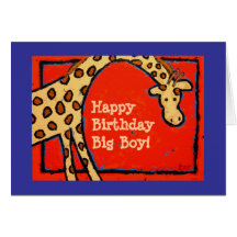 girafa, menino de HappyBirthdayBig! cartão