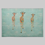 Girafas ambarinos & Azure Placemat jogos americanos da american mojo