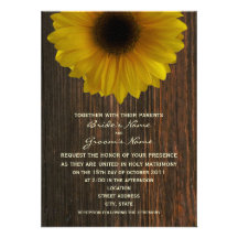 Girassol amarelo & casamento outono de Barnwood Convites