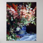 Gladiolas em um vaso pelo impressão de Renoir