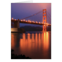 Golden gate bridge na noite cartão