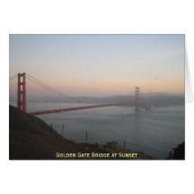 Golden gate bridge no por do sol cartoes