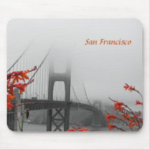 Golden gate bridge preto e branco mousepad