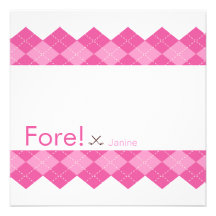 Golfe cor-de-rosa Argyle das senhoras Convite Personalizado