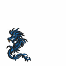 Golfe tribal azul do dragão camisa polo