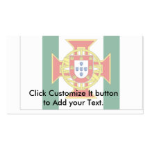 Governador português da colônia, bandeira de Portu Cartoes De Visitas