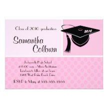 Graduação 2010 na moda cor-de-rosa da menina 5x7 convites
