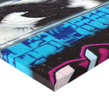 Graffito em linho impressão de canvas envolvida