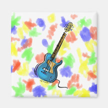 Gráfico protegido da guitarra amarelo azul imã