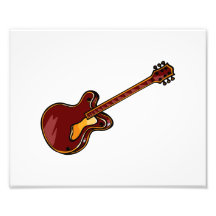 Gráfico simples semi oco de Borgonha da guitarra Foto Arte