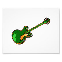 Gráfico verde simples semi oco da guitarra foto arte