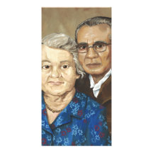 Gramma e vovô Apilado Cartão Com Fotos Personalizado