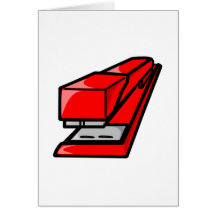 Grampeador vermelho cartão