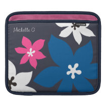 Grande rosa personalizado do marinho da flor impre capas para ipad da rickshaw