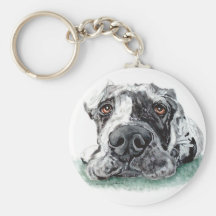 Great dane gravou acima de Merle Chaveiro