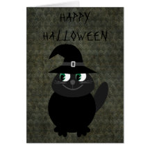 Grunge bonito do vintage do gato do Dia das Bruxas Cartoes