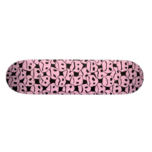 Grupo das caras tristes (rosa) (BG preta) - skate